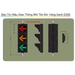 Đèn Tín Hiệu Giao Thông Mũi Tên Xanh-Vàng-Đỏ D300