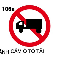 Biển báo cấm P.106a – Cấm ô tô tải (tổng trọng lượng) | Châu Gia Phát
