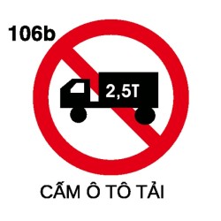 Biển báo cấm P.106b – Cấm ô tô tải (tải trọng trục) | Châu Gia Phát
