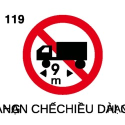 Biển báo cấm P.119 – Hạn chế chiều dài đoàn xe | Châu Gia Phát