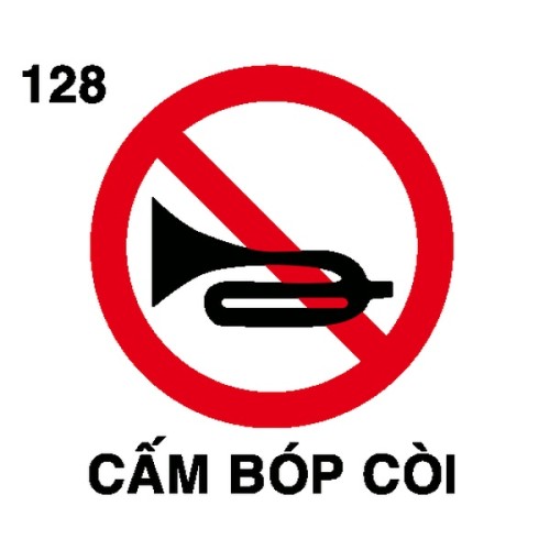 Biển báo cấm P.128 – Cấm bóp còi | Châu Gia Phát