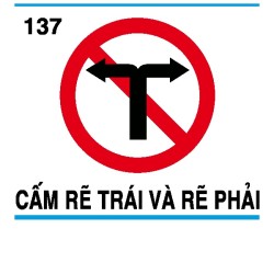 Biển báo cấm P.128b – Cấm rẽ trái và rẽ phải | Châu Gia Phát