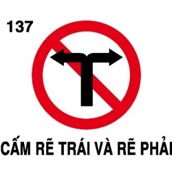 Biển báo cấm P.137 – Cấm rẽ trái và rẽ phải | Châu Gia Phát