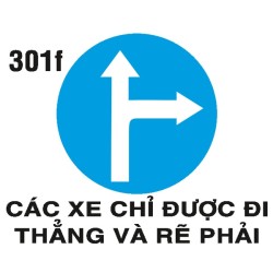 Biển hiệu lệnh R.301f – Hướng đi thẳng và rẽ phải | Châu Gia Phát