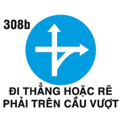 Biển hiệu lệnh R.308b – Tuyến đường cầu vượt (rẽ phải hoặc thẳng) | Châu Gia Phát Biển hiệu lệnh R.308b – Tuyến đường cầu vượt (rẽ phải hoặc thẳng) | Châu Gia Phát