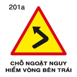 Biển báo nguy hiểm W.201a – Chỗ ngoặt nguy hiểm vòng bên trái | Châu Gia Phát