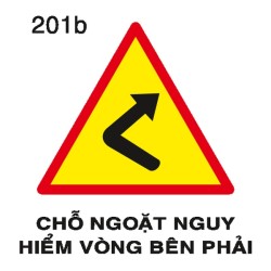 Biển báo nguy hiểm W.201b – Chỗ ngoặt nguy hiểm vòng bên phải | Châu Gia Phát