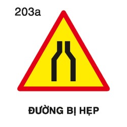 Biển báo nguy hiểm W.203a – Đường bị hẹp (cả hai phía) | Châu Gia Phát