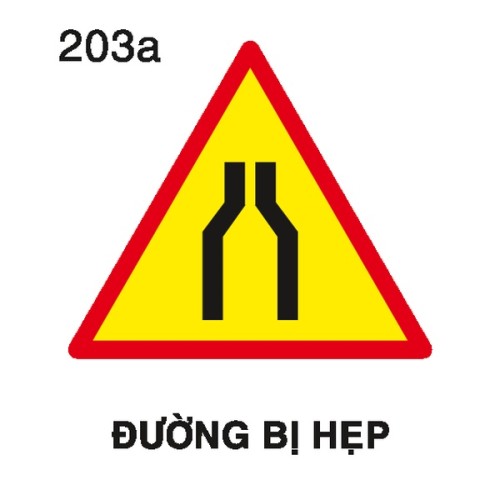 Biển báo nguy hiểm W.203a – Đường bị hẹp (cả hai phía) | Châu Gia Phát