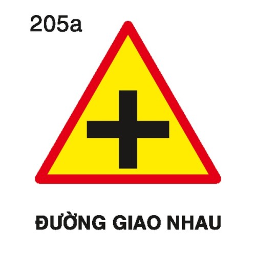 Biển báo nguy hiểm W.205a – Đường giao nhau (ngã tư) | Châu Gia Phát