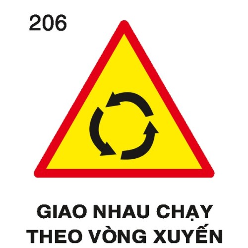 Biển báo nguy hiểm W.206 – Giao nhau chạy theo vòng xuyến | Châu Gia Phát