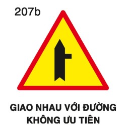 Biển báo nguy hiểm W.207b – Giao nhau với đường không ưu tiên (trái) | Châu Gia Phát Biển báo nguy hiểm W.207b – Giao nhau với đường không ưu tiên (trái) | Châu Gia Phát