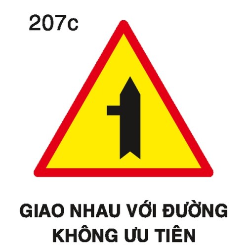 Biển báo nguy hiểm W.207c – Giao nhau với đường không ưu tiên (hai bên) | Châu Gia Phát