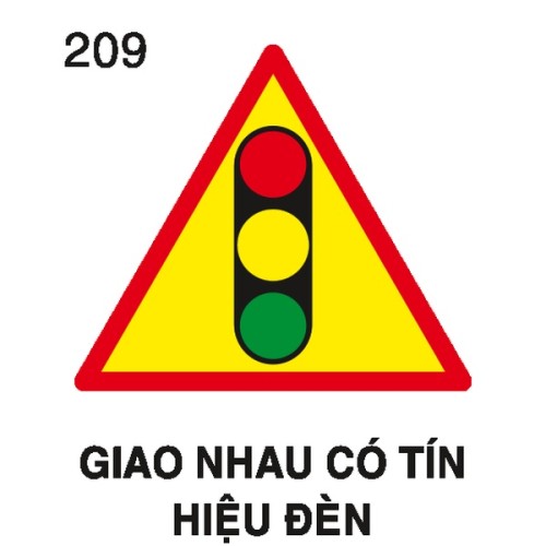 Biển báo nguy hiểm W.209 – Giao nhau có tín hiệu đèn | Châu Gia Phát