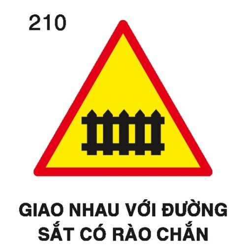 Biển báo nguy hiểm W.210 – Giao nhau với đường sắt (có rào chắn) | Châu Gia Phát