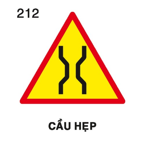 Biển báo nguy hiểm W.212 – Cầu hẹp | Châu Gia Phát