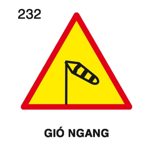 Biển báo nguy hiểm W.232 – Gió ngang | Châu Gia Phát