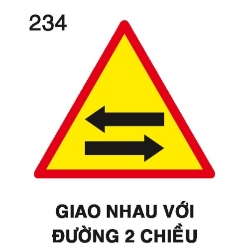 Biển báo nguy hiểm W.234 – Giao nhau với đường hai chiều | Châu Gia Phát