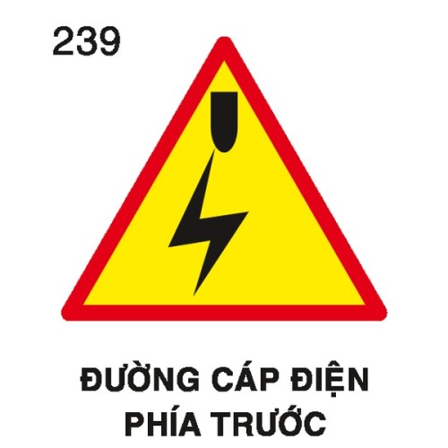 Biển báo nguy hiểm W.239 – Đường cáp điện phía trên | Châu Gia Phát