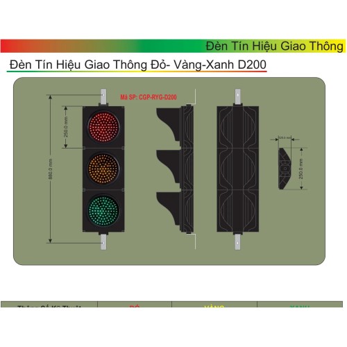 Đèn Tín Hiệu Giao Thông XVD D200